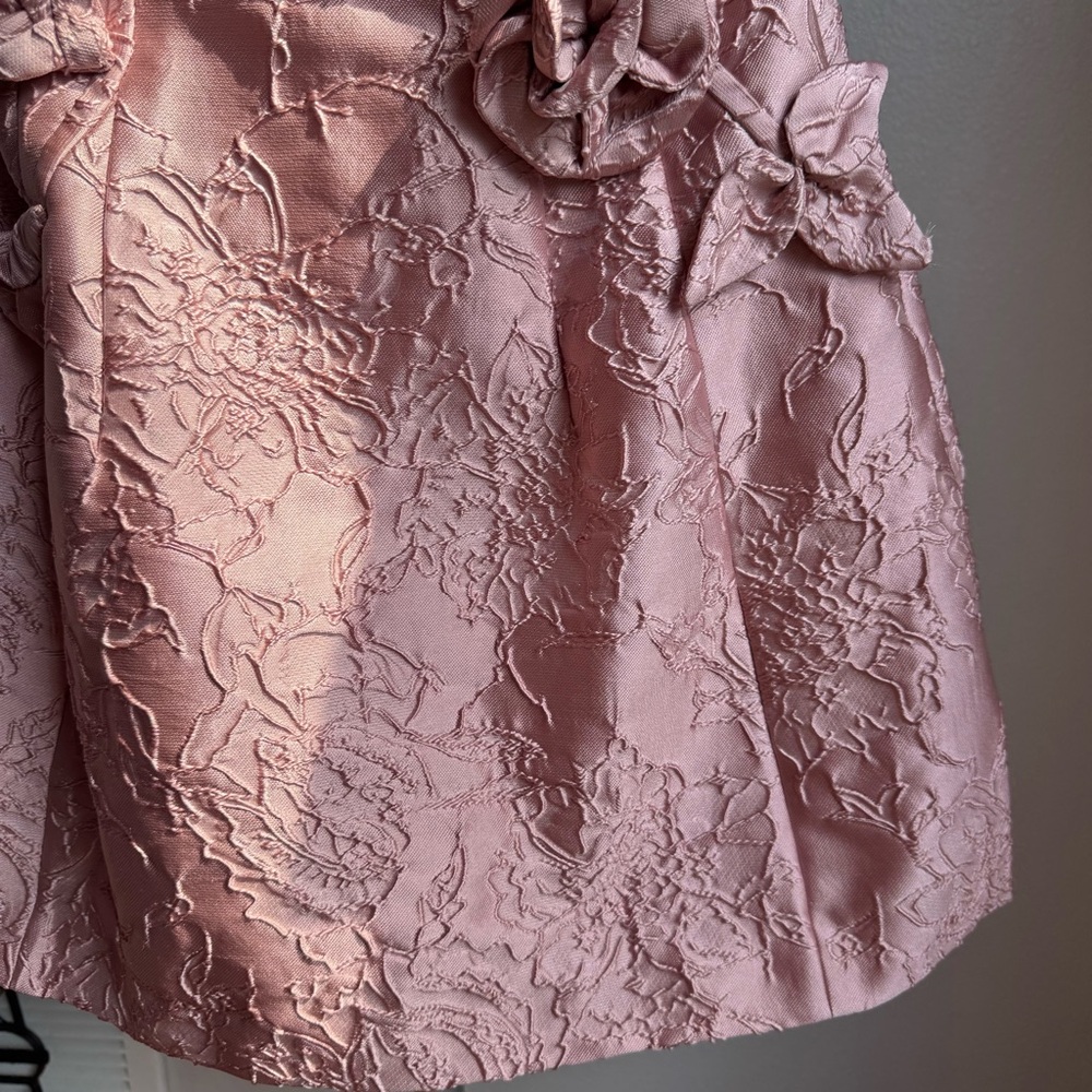 NWT Muse by Marchesa Petal Floral Jacquard Strapless Neck Applique Dress Sz 2 - Picture 4 of 10